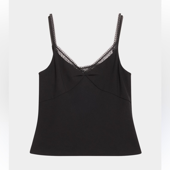 Vince Black Lace Trim Cami Tank Top - Picture 1 of 8